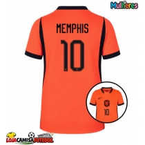 Camisa de Futebol Países Baixos Memphis Depay #10 Equipamento Principal Mulheres Mundo 2026 Manga Curta